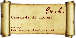 Csongrádi Lionel névjegykártya